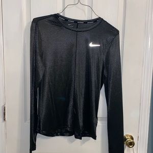 Nike running striped black and white long sleeve running shirt